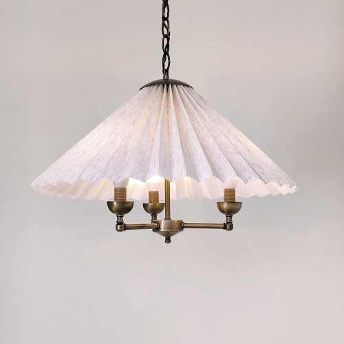 Pleated Perfection – Antik Gotik Zincirli Zamansız Pileli Avize (60 cm)